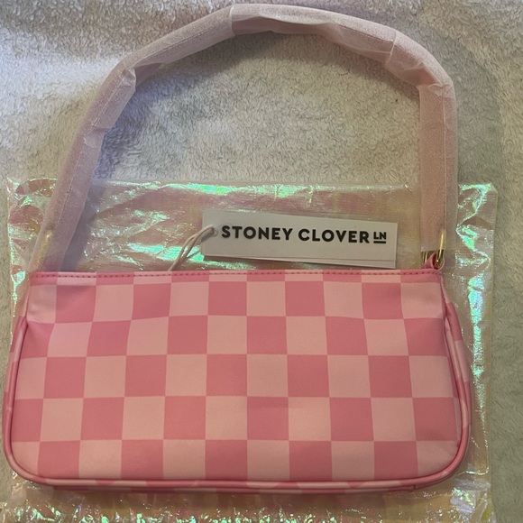 NWT Stoney Clover Lane Dylan Check Please Bag In Checker Baguette in Pink Diner - Picture 5 of 8